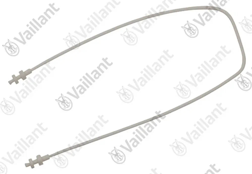 Vaillant Fangband, dünner, flexibler Verbindungsschlauch mit zwei Befestigungselementen an den Enden, auf hellem Hintergrund abgebildet.
